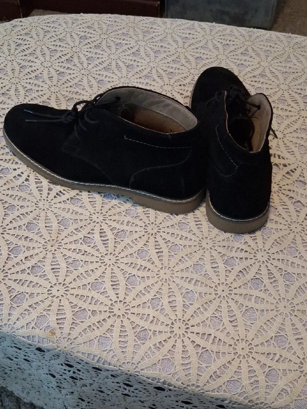 Sonoma Black Suede Chukka Boots with Tan Outsole